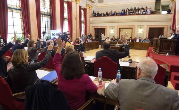 Pleno en el Ayuntamiento de Murcia.