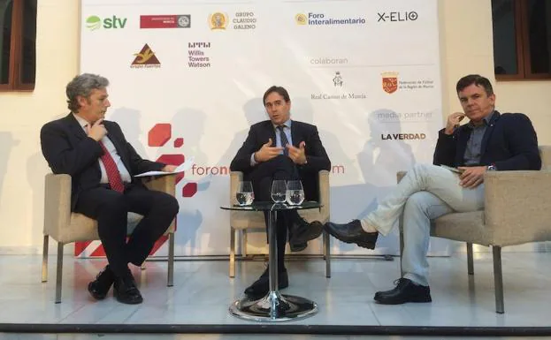 Julen Lopetegui, esta mañana en el Foro Nueva Murcia. 