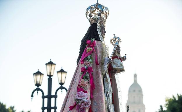 La Virgen de la Fuensanta llegando a Murcia, en una foto de archivo.