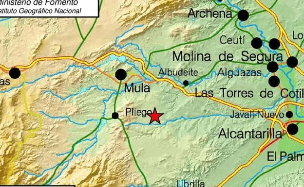 Alarma en la comarca del Río Mula por varios temblores de hasta 4,1 grados