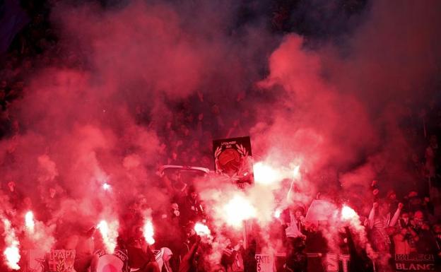 Aspecto de las gradas del Parque de los Príncipes en el PSG-Real Madrid del martes. 