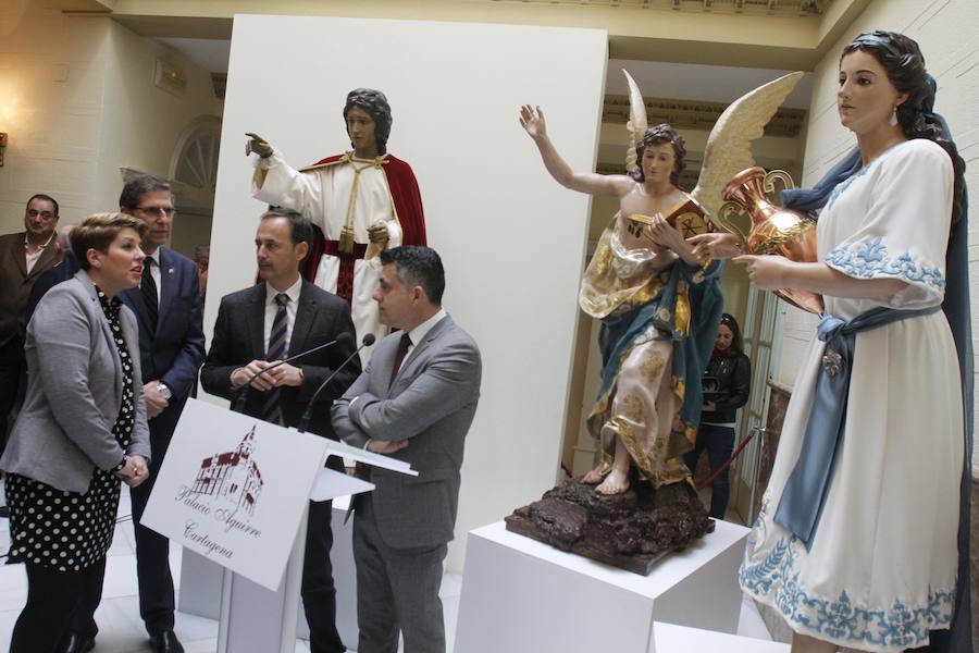 El San Juan de los Marrajos y la Samaritana y el Ángel de Pasión de los Californios recorrerán este año las calles de la ciudad completamente recuperados y con su policromía original, gracias al trabajo de los técnicos del Centro de Restauración de la Región