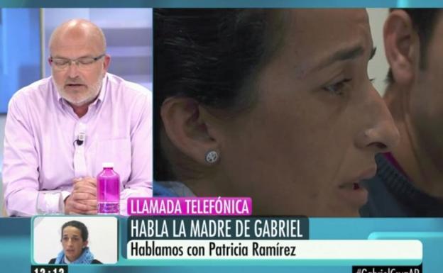 Momento en el que la madre de Gabriel ha entrado en directo al programa