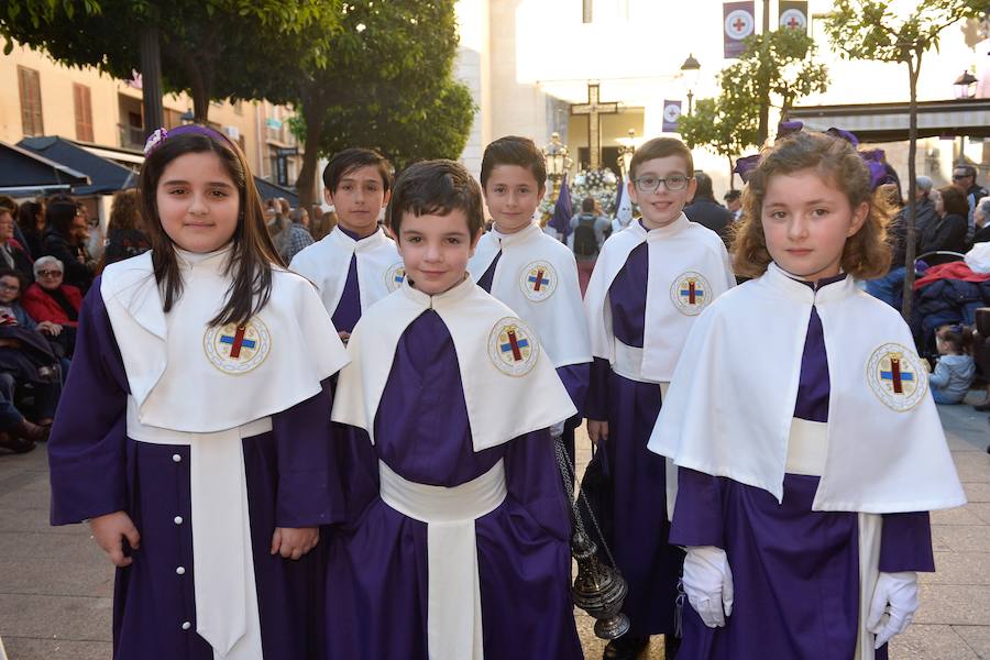 La Hermandad de Esclavos de Nuestro Padre Jesús del Rescate y María Santísima de la Esperanza transportó este Martes Santo sus tronos desde la Iglesia de San Juan Bautista de Murcia.