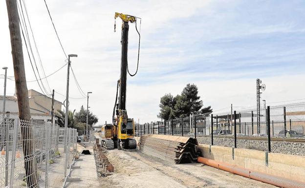 Obras del AVE en la Senda de Los Garres. 