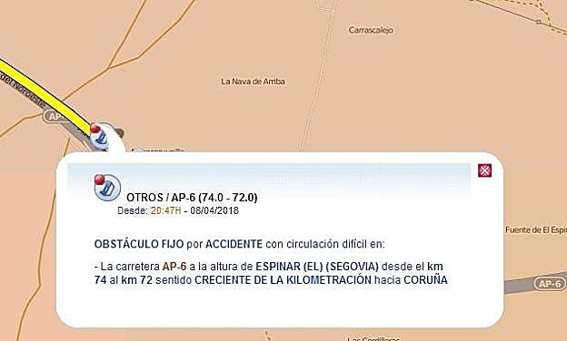 Lugar del accidente. 