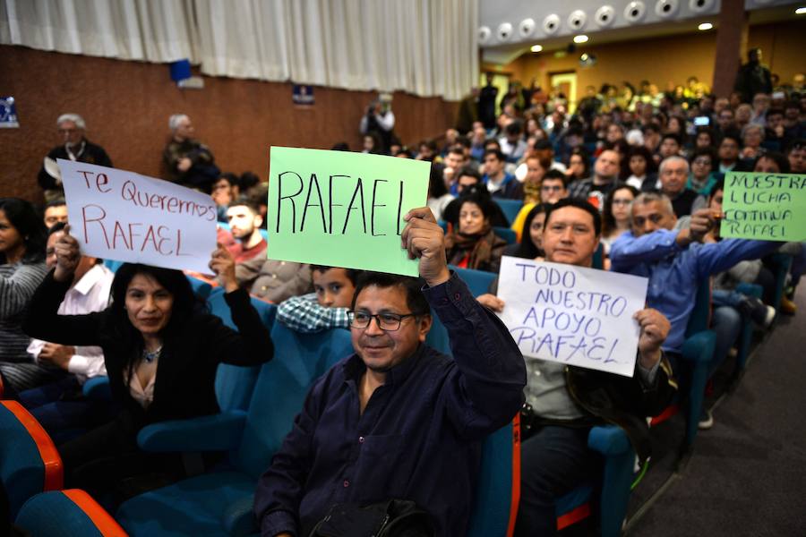 El expresidente de Ecuador pronunció la conferencia 'América Latina en disputa: retos y desafíos', en el Paraninfo del Campus de La Merced de Murcia