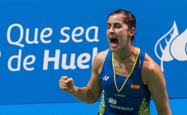 Carolina Marín, en el Campeonato de Europa de Huelva. 
