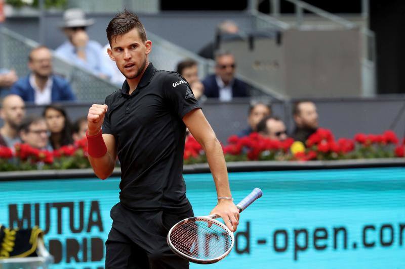 Dominic Thiem celebra su pase a la final del Mutua Madrid Open.