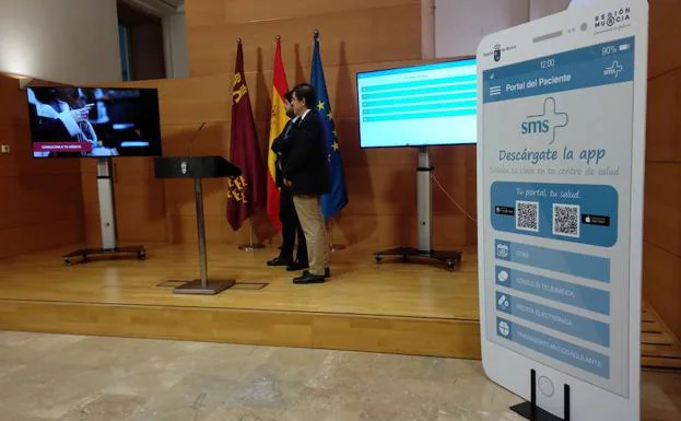López Miras en la presentación de la aplicación. 