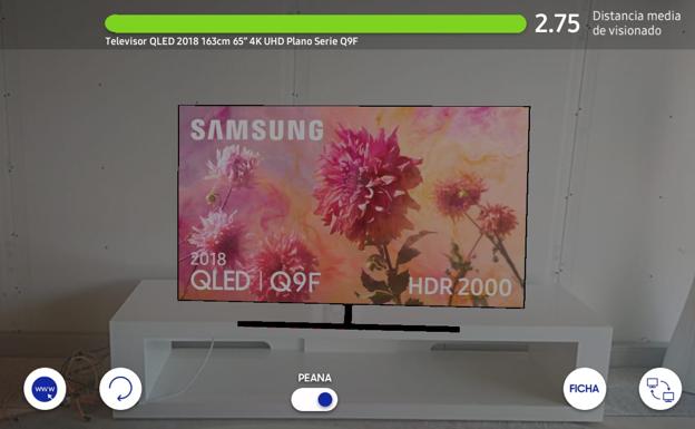 La app señala el tamaño óptimo de la tele para cada salón.
