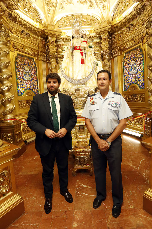 El presidente de la Comunidad, Fernando López Miras, los recibió en el Palacio de San Esteban y los acompañó en la ofrenda floral que realizaron a la Virgen de la Fuensanta