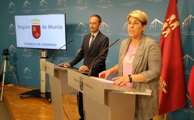 Celdrán y Arroyo, durante la rueda de prensa.