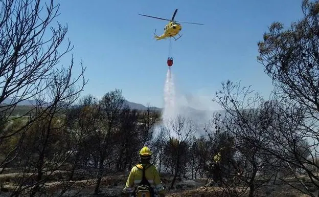 Cotrolado un incendio forestal en Lorca
