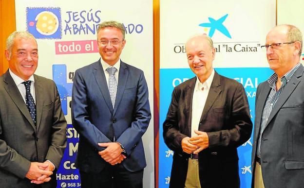 Juan Cristóbal López y Diego García-Esteller, de Fundación La Caixa, y José Moreno y Gustavo Melgares, de Jesús Abandonado. 