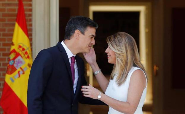 El presidente del Gobierno, Pedro Sánchez y la presidenta de la Junta de Andalucía, Susana Díaz.