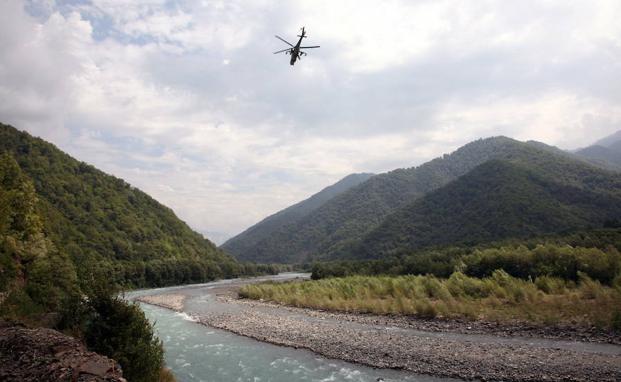 Frontera entre Rusia y Georgia. 