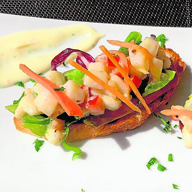 Tapa de ensalada de sepia