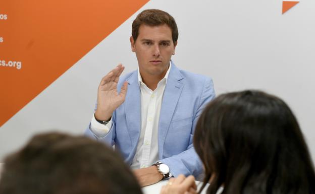 El presidente de Ciudadanos, Albert Rivera, durante la reunión del Comité Permanente. 