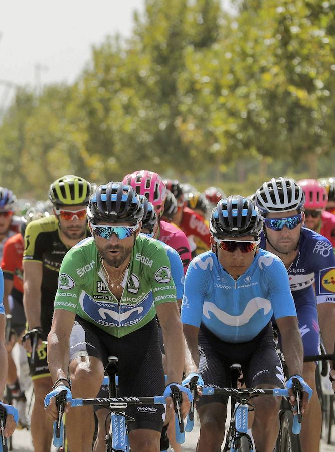 Alejandro Valverde y Nairo Quintana, durante la cuarta etapa de la Vuelta.