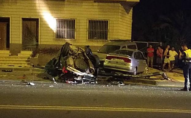 Estado en el que quedaron los vehículos accidentados.