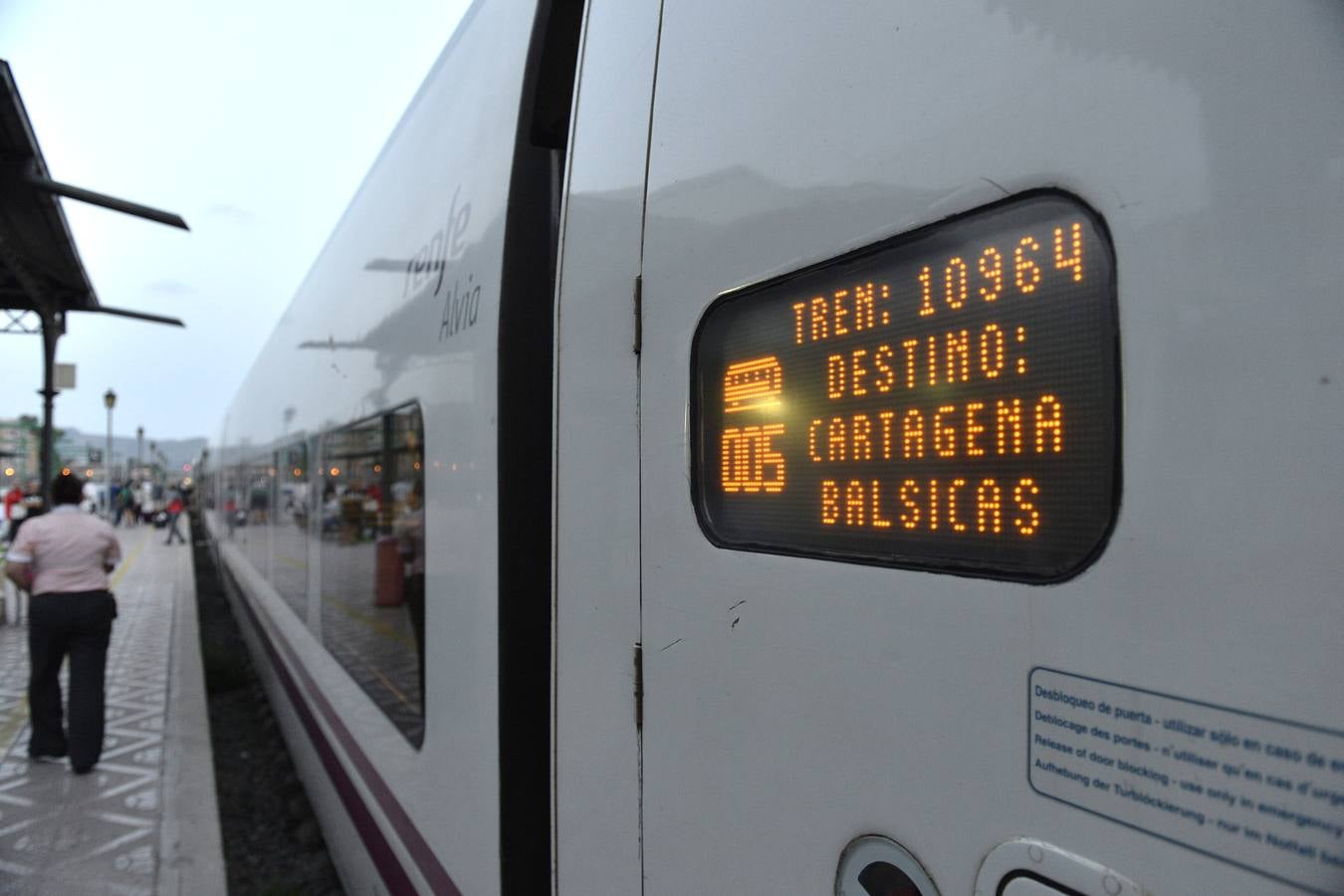 El Alvia salió de Cartagena a las 5.50 horas, llegando a Atocha a las 10.15 horas con cuatro minutos de retraso.