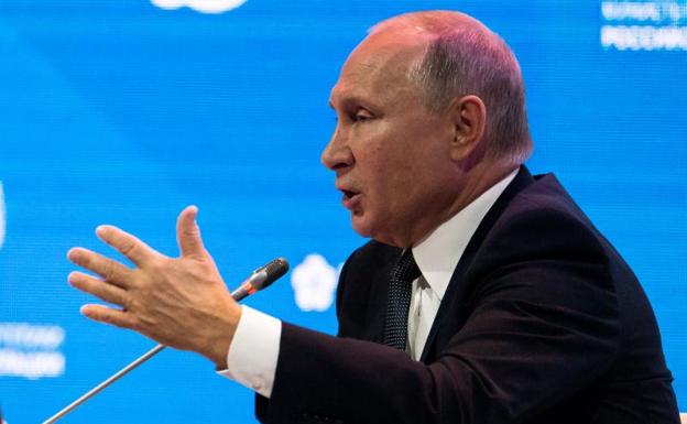 Vladimir Putin, este miércoles durante un foro internacional sobre energía en Moscú.
