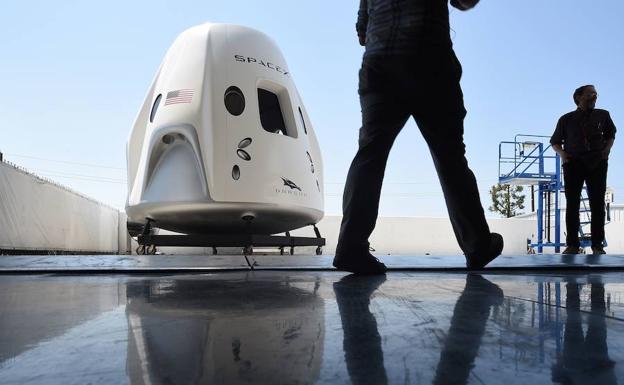 Cápsula Dragon que viajará en el SpaceX