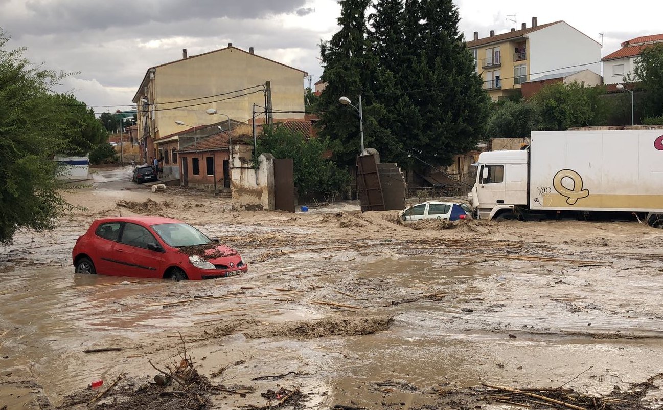 Imagen del pueblo de Cebolla durante la gran riada que sufrió el pasado mes de septiembre.