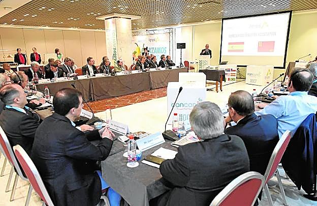 Asistentes a la segunda jornada de Cancon14, atentos al discurso de Ramón Luis Valcárcel. 