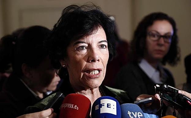 La ministra de Educación y Formación Profesional, Isabel Celaá. 