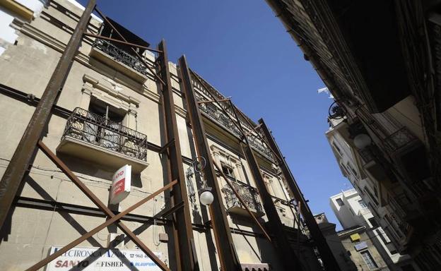 Obras de rehabilitación en un edificio de Lorca en una imagen de archivo. 