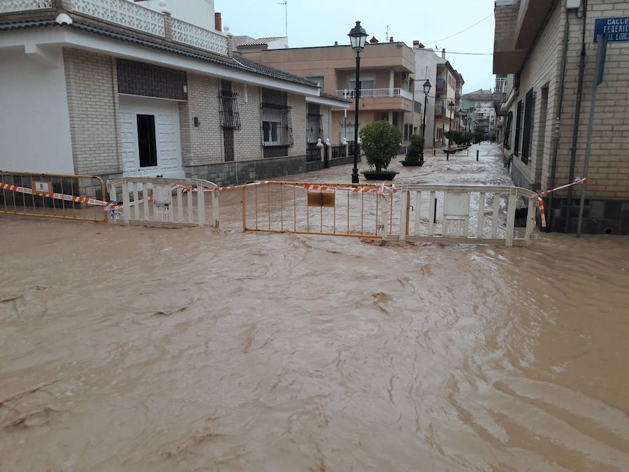 Estragos de la lluvia en Los Alcázares.