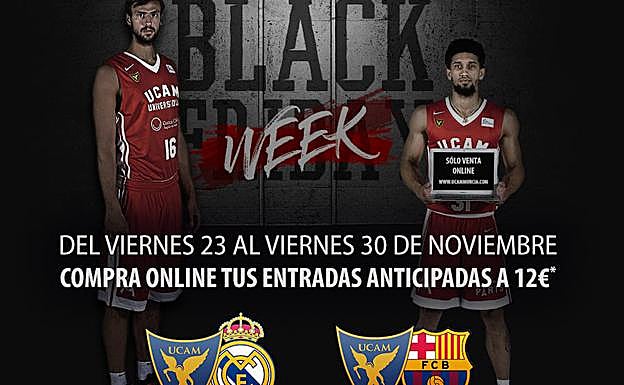 Promoción presentada por los jugadores del UCAM CB, Booker y Delía.