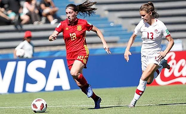 Eva Navarro, en un momento del partido.