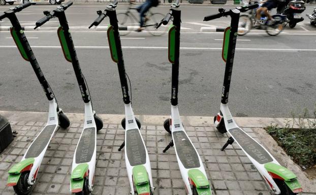 Patinetes eléctricos en Valencia. 