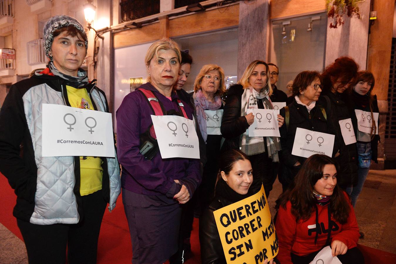 Marcha de mujeres en protesta por la muerte Laura Luelmo en Murcia.