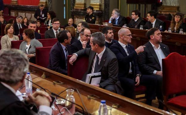 Los doce líderes independentistas que están siendo juzgados en el Tribunal Supremo.