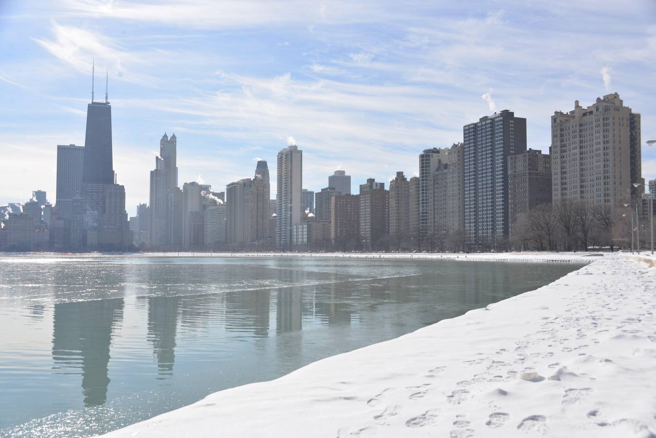 Una ola de frío polar cruza Chicago, Illinois (EE. UU.). Las temperaturas en el área de Chicago podrían bajar a menos 31 grados centígrados.
