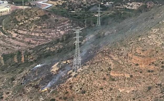 Vista aérea del incendio.