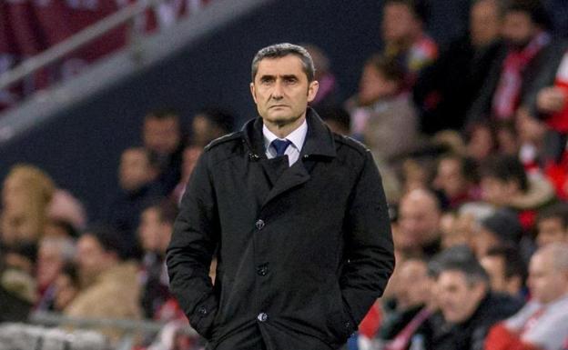 Ernesto Valverde, durante el partido en San Mamés.