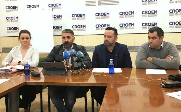 Rueda de prensa ofrecida por las patronales este martes.