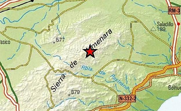 Localización del epicentro del seísmo.