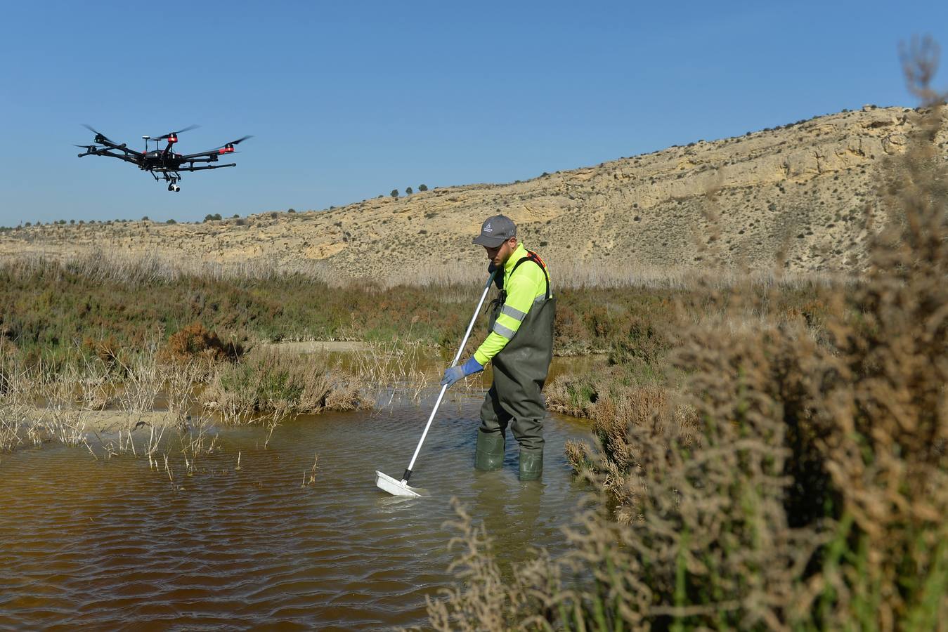 Los aparatos voladores esparcen por el agua una bacteria que impide el desarrollo biológico del 'Aedes albopictus'.