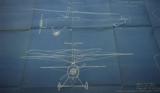 Planos del autogiro de Juan de la Cierva. 