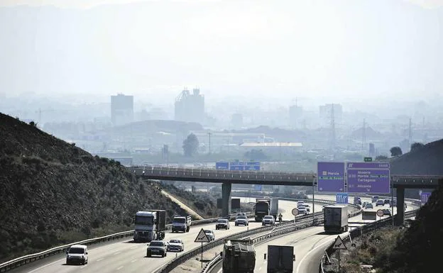 Contaminación sobre la ciudad de Murcia. 