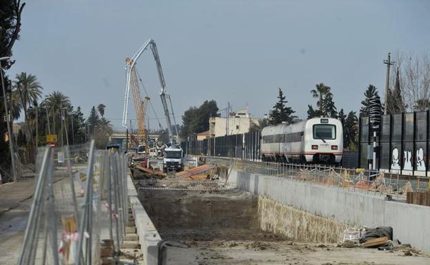 Obras del soterramiento del AVE en Murcia. 