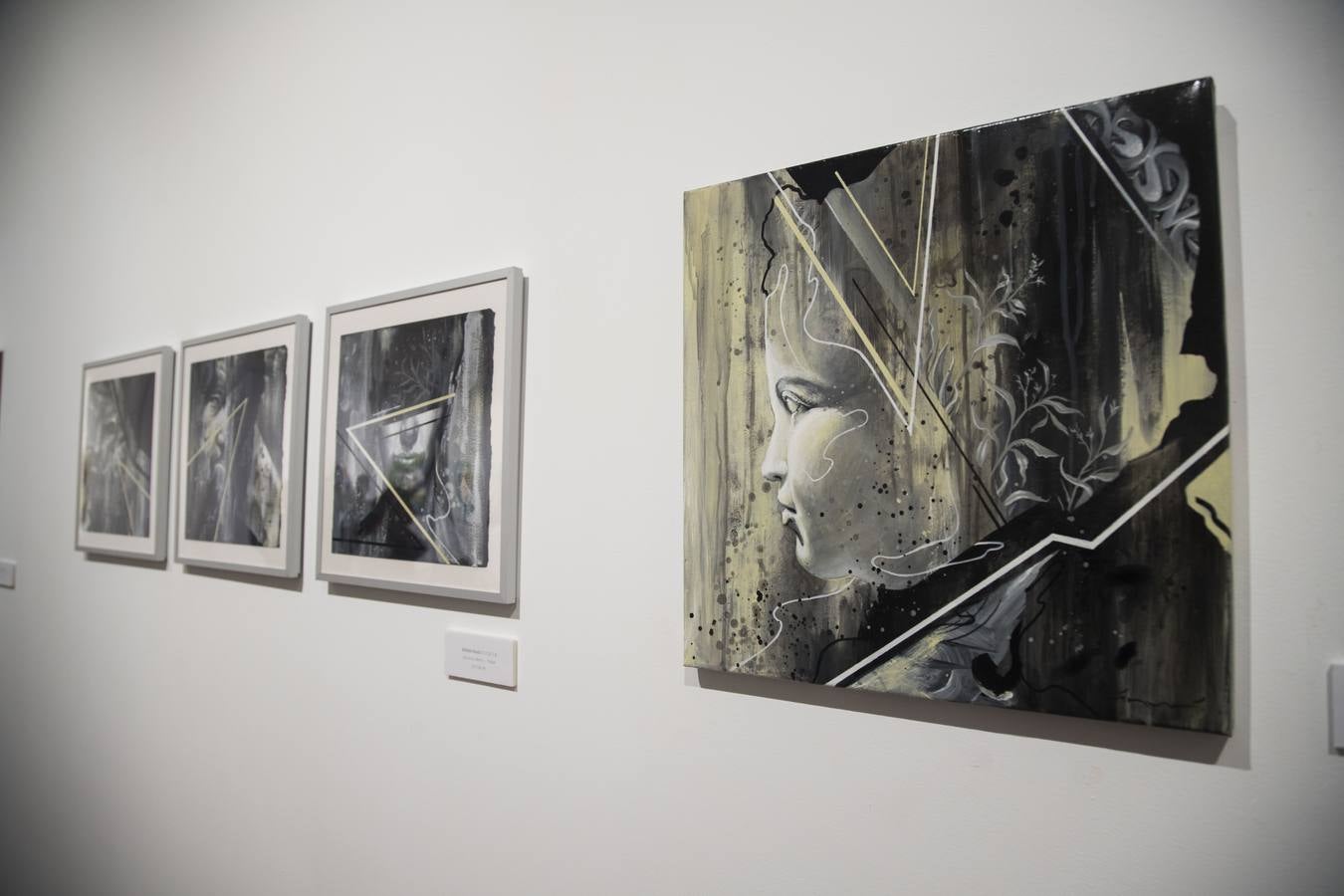 Obras de la exposición 'Desfragmentación secuencial', que se exhibe estos días en Mazarrón.