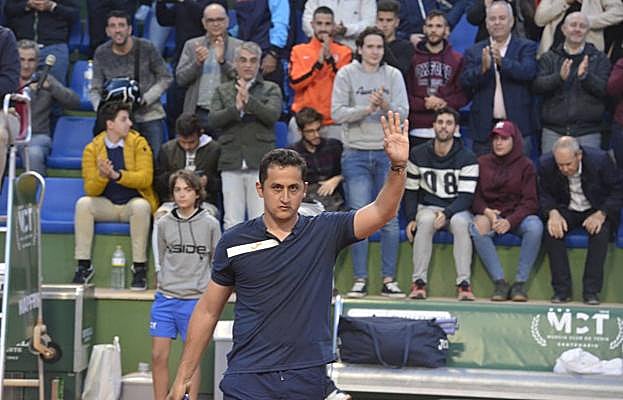 Nicolás Almagro, este martes en el Club de Tenis de Murcia, tras su último partido como tenista profesional.