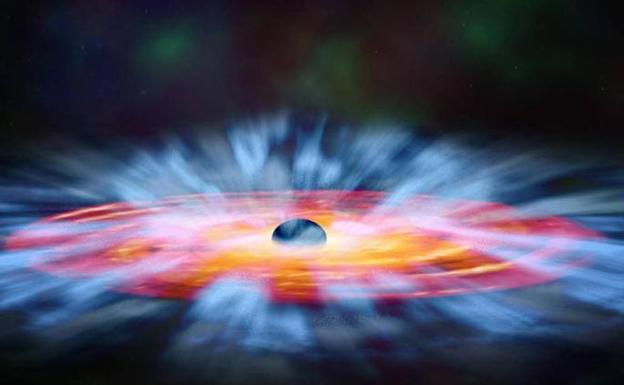 Imagen principal - Distintas recreaciones del agujero negro de la Vía Láctea realizadas hasta ahora por la Nasa, la ESO y el EHT, consorcio que presenta hoy la imagen real que arroja. 
